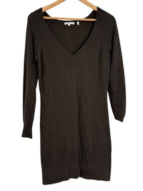 Vince Cashmere Sweater Dress Size XS Black Minimalist Quiet Luxury Raglan Sleeve